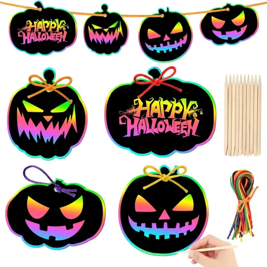 36 Pieces Halloween Scratch Paper Crafts Kit {1}