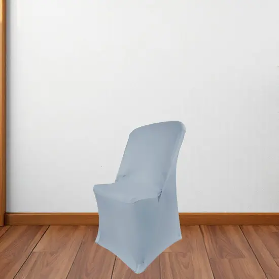 1 Piece Dusty Blue Spandex Slipcover for Lifetime Folding Chair Stretch Fit {2}