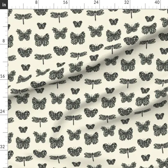 Various Fabrics by the Yard or Fat Quarter Art Nouveau Nature Abstract Insects Butterflies Dragonflies Bugs Custom Printed Fabric by Spoonflower {1}