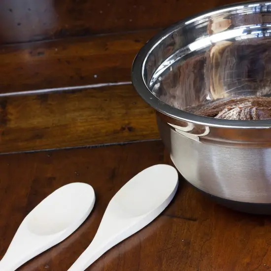 Chef Craft 2pc Solid Maple 12" & 14" Long Wooden Kitchen Mixing Spoon Set {3}