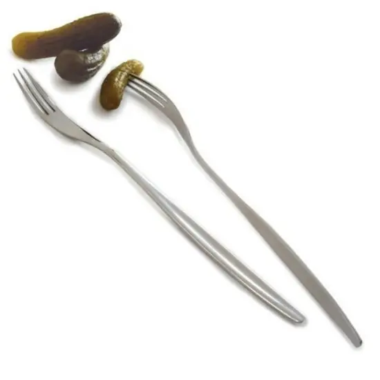 Norpro 8" Long Stainless Steel Pickle Forks Set - Olive Onion Cherry Server Fork {3}