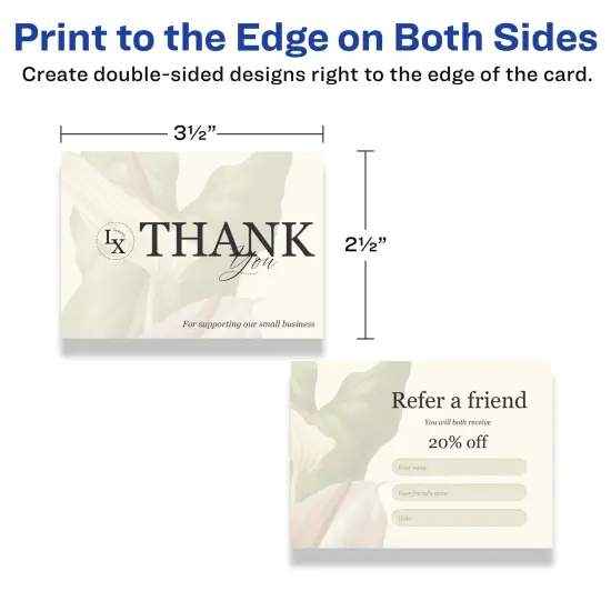 Avery 2-1/2" x 3-1/2" Rectangle, Matte Ivory Business Cards {6}