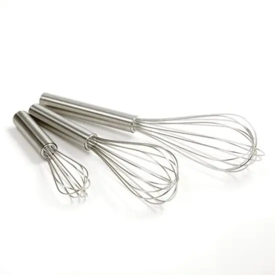 Norpro 3pc Stainless Steel Professional Balloon Wire Mixing Whisks - 6" 8" & 10" {3}