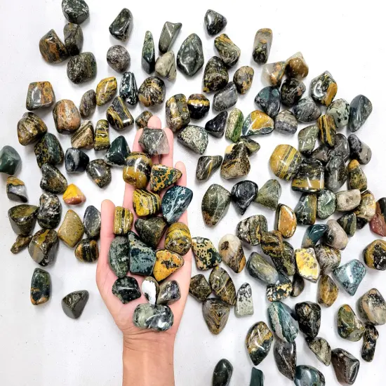 Tumbled Sea Jasper/Orbicular Jasper - Bulk Tumbled Stones {1}