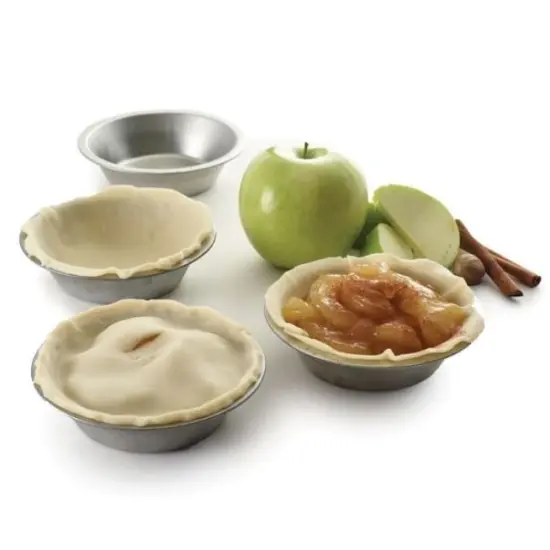 Norpro 4 Piece Round 5" Mini Tin Pie Pan Set - Perfect for Small Pot Pies, Quiches andCakes {4}