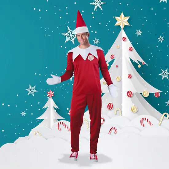 Fun World The Elf on the Shelf Men's Christmas Costume - Medium Red {1}