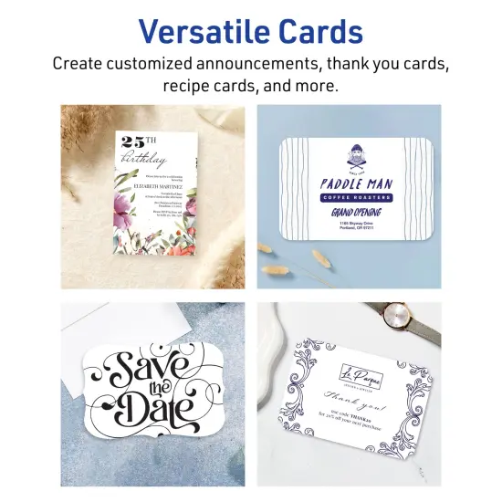 Avery Matte White Postcards, 6" x 9" Rectangle Flourished Edge {3}