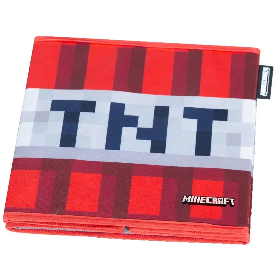 Minecraft: Fabric Storage Boxes: 2pc - TNT & Grass Block - 10" Collapsible Square Cubes, Toys-Games-Clothes Organization, Game Theme Decor, Licensed {7}