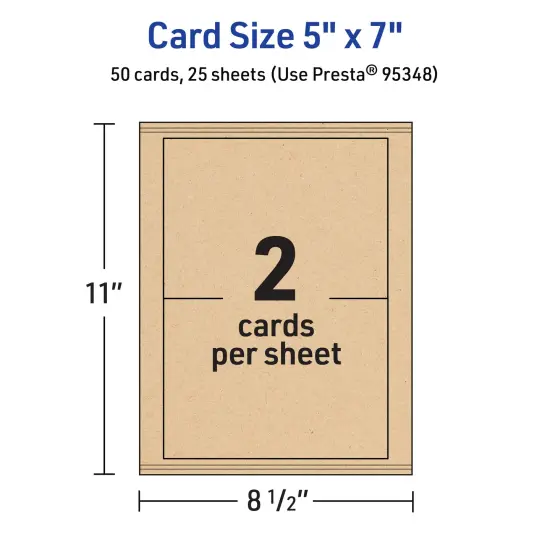 Avery Kraft Brown Invitation Cards, 5" x 7" Rectangle {5}