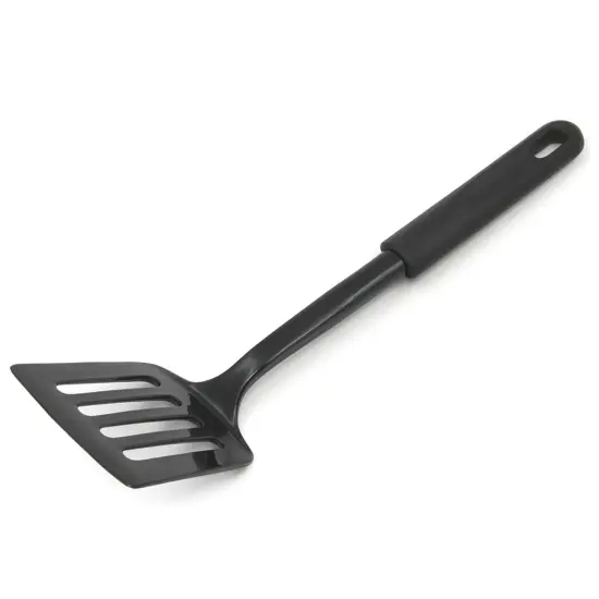 Chef Craft 11.5" Basic Nylon Slottted Turner Spatula Black {1}
