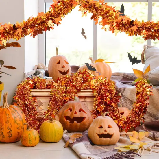 33Ft Thanksgiving Tinsel Garland {3}