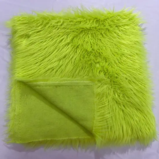 1 Yard Shaggy Faux Fox Fur Soft Vegan Fabric for Crafts, Costumes & Home Decor Projects Yellow {3}