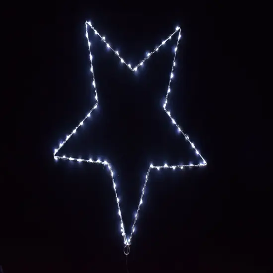 Perfect Holiday Medium 50 LED Star Frame Lights Battery Operated - White {3}