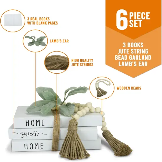 White Decorative Faux Books - Farmhouse Coffee Table and Shelf D&eacute;cor {2}