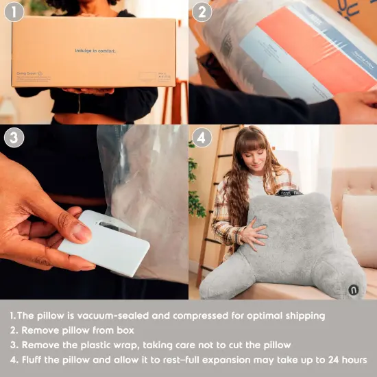 Nestl Fur Reading Pillow Light Grey {6}