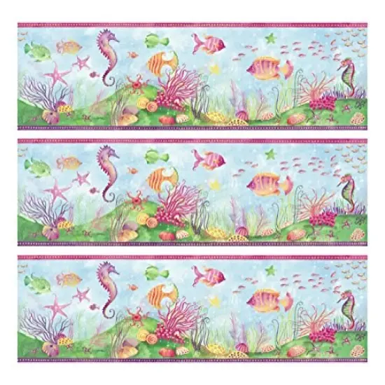 Flirty Fish cake Edible Icing Image border strips (3 Strips) {1}