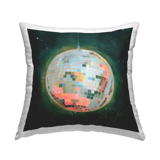 Pastel Disco Ball Decorative Printed Throw Pillow Design by Grace Popp, 18 x 7 x 18 {1}