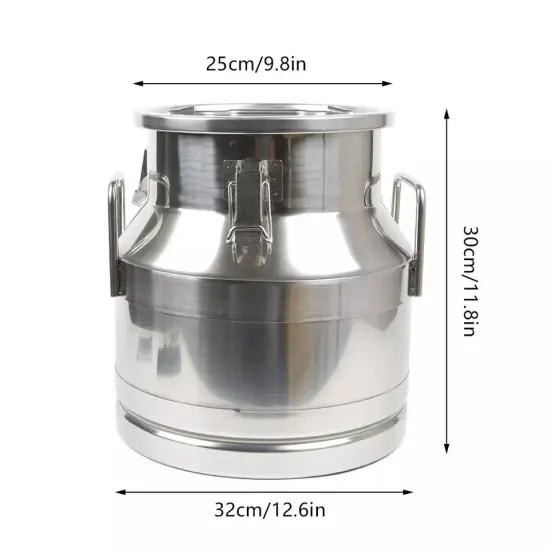 Stainless Steel Milk Can Bucket Wine Pail Liquid Storage Silicone Seal 3 Gallon {4}