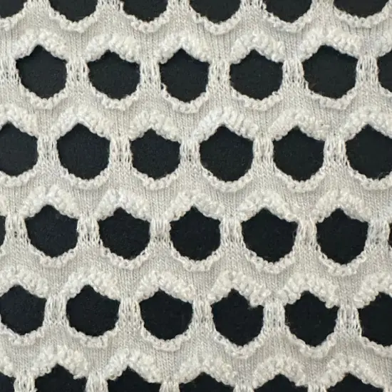 1 Yard Pentagon Fishnet Stretch Polyester Spandex Fabric for Dancewear Lingerie 56/58" Width Black White {3}