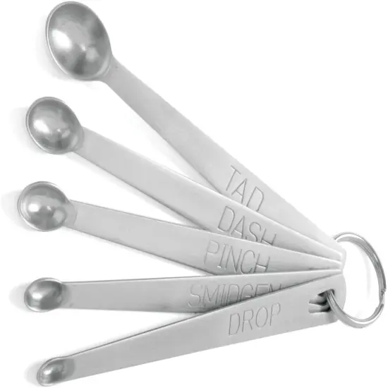Norpro 5-Piece Mini Stainless Steel Measuring Spoons Set - Tad, Dash, Pinch, Smidgen and Drop {1}