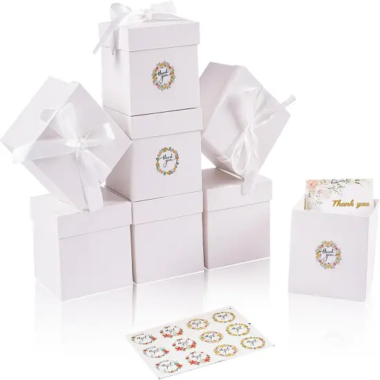 12Pack Small Gift Boxes with Lids, White Gift Boxes with Ribbon for Birthday, Present Packing, Party Favor, Candle Boxes, Treat Boxes, Wedding. {2}