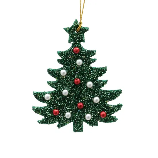 Multi Beaded Lac Tree Hanging Ornament - Multi - 4" x 0.25" x 5" {2}