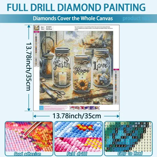 Faith, Hope, Love Diamond Art Kits for Adults {5}