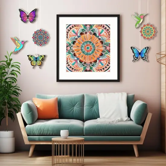 37 Pcs 7.8 Inch Wooden Mandala Painting Kit {5}