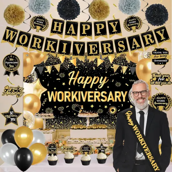 31PC- Happy Workiversary Party Decorations for Men Women {4}