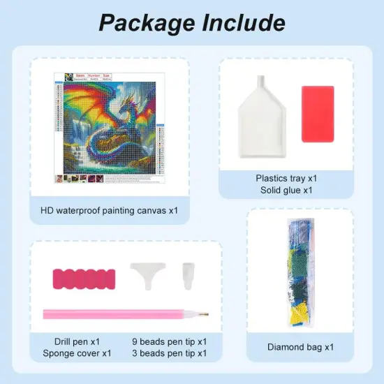 5D Dragon Diamond Painting Kit - 12&times;12Inch {5}