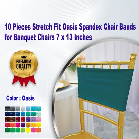 10 Pieces Stretch Fit Oasis Spandex Chair Bands for Banquet Chairs 7 x 13 Inches {1}