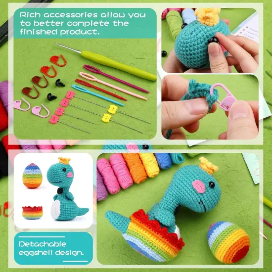 2PCS Crochet Starter Kit - Dinasaur & Egg {3}