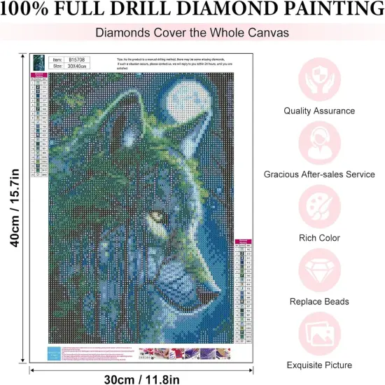 Wolf Forest 5D Diamond Painting Kit for Beginners {4}