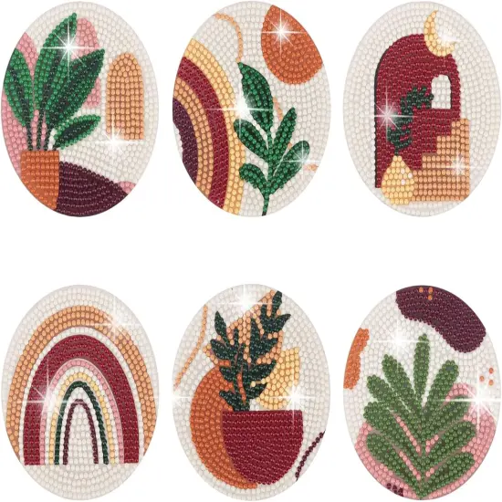 6 Pcs Diamond Painting Coasters Kit {1}