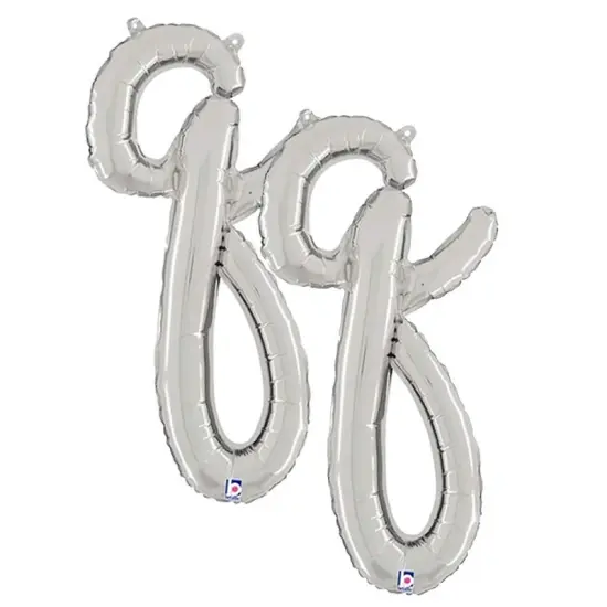 Betallic&reg; 24 inch Script Letter Q Silver Air Fill Only {5}