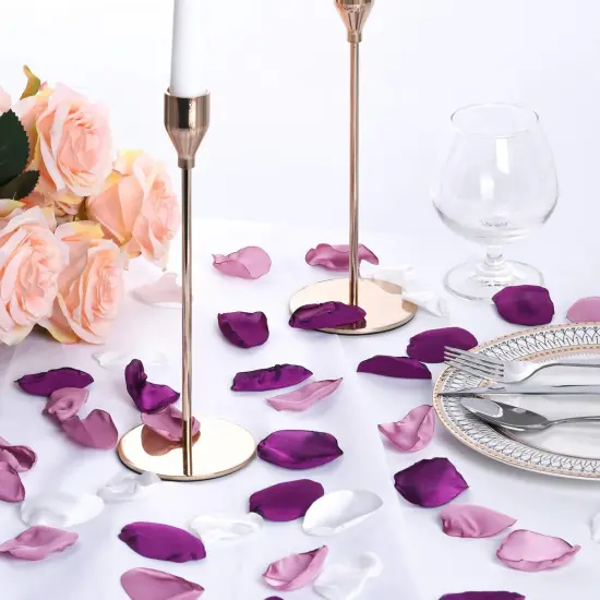 Artificial Silk Rose Petals 300pcs Reusable Fake Purple Flower Petals for Wedding {3}