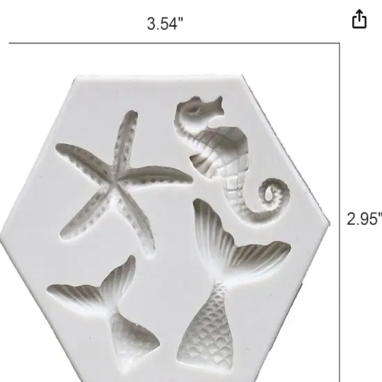 Marine Theme Fondant Silicone Mold Sea Fish Seahorse Sea Shells Shape {2}