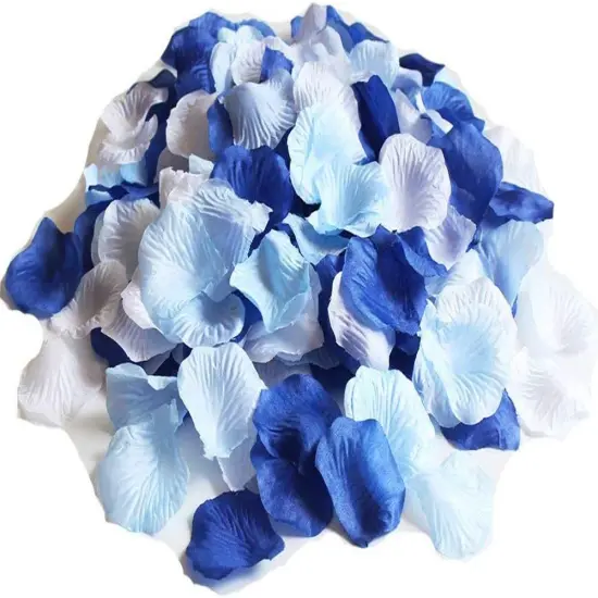 Mixed Blue and White Artificial Silk Flower Rose Petals for Wedding Aisle Decorations Flower Girl Scatter Petals Table Centerpieces {1}