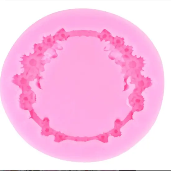 Round Daisy flower frame silicone, mold {6}