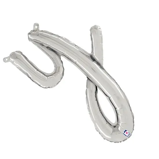 Betallic&reg; 24 inch Script Letter Y Silver Air Fill Only {5}