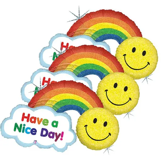 Betallic&reg; 45 Inch Have A Nice Day Rainbow Balloon {6}