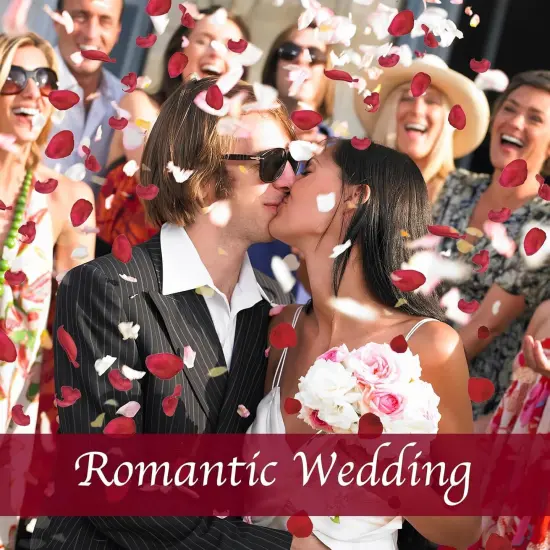 180 PCS Dried Real Red Rose Flower Petals Confetti for Wedding, 1.75oz Preserved Freeze Flower Girl Petals {2}