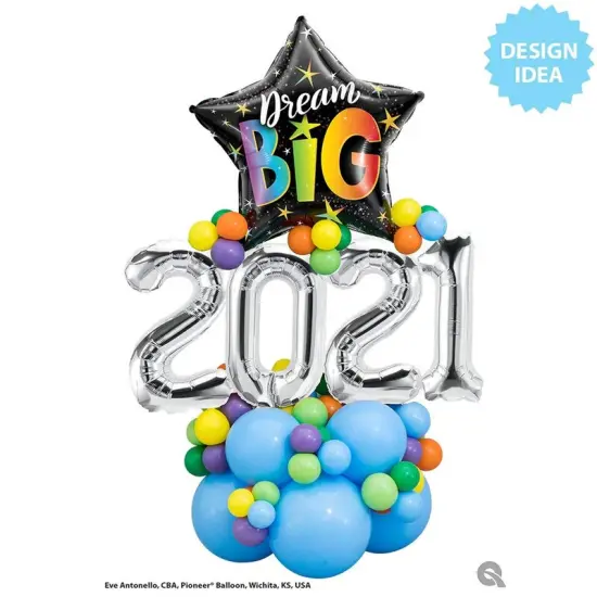 Qualatex&reg; 20 Inch Dream Big Rainbow Stars Balloon {4}