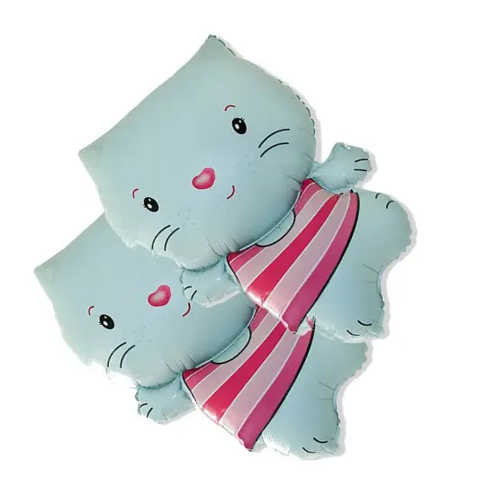 Little Cat Blue Foil Balloon Large Shape 31" {5}