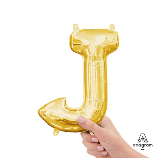 Anagram&reg; 16" Gold Letter J Balloon Air Fill Only Foil Mylar {1}