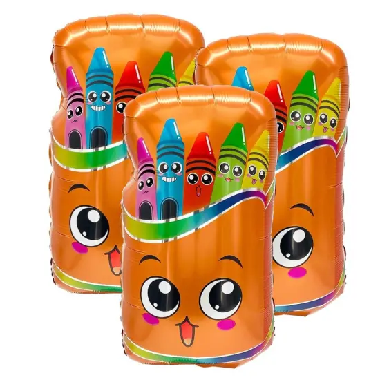 LA Balloons&reg; 27 Inch Smiling Crayon Box Balloon {6}
