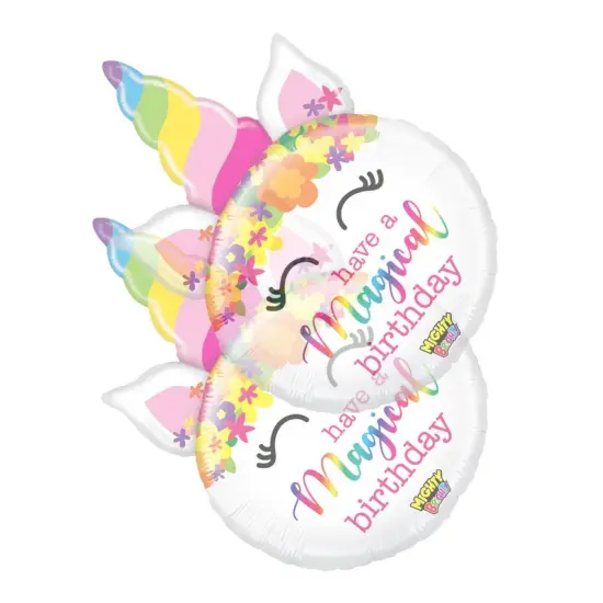 33" Mighty Birthday Unicorn Foil Balloon Birthday Party Decor {5}