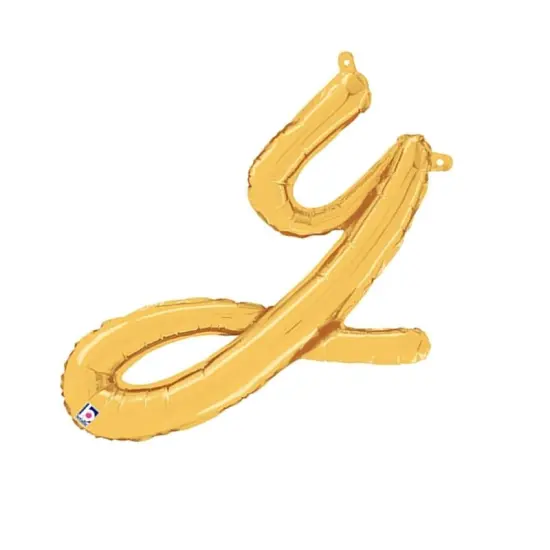 Betallic&reg; 24 inch Script Letter Y Gold Air Fill Only {5}
