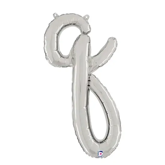 Betallic&reg; 24 inch Script Letter Q Silver Air Fill Only {1}