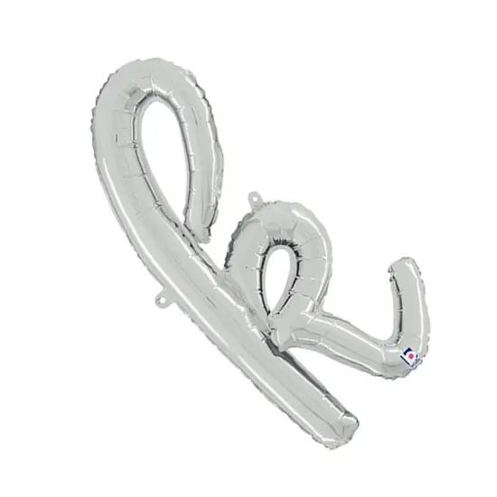 Betallic&reg; 14 inch Script Letter A Silver Air Fill Only {5}